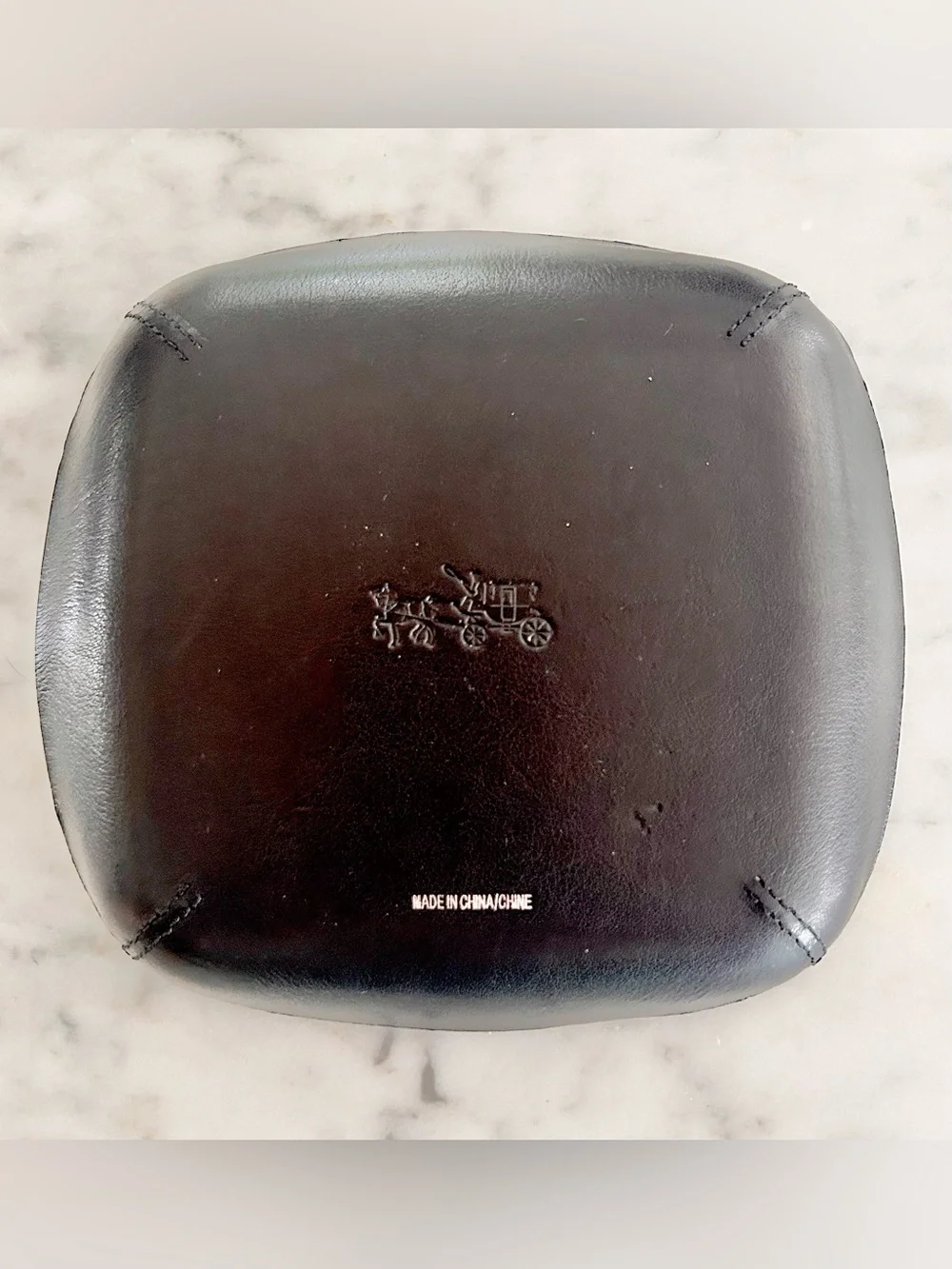 Coach Leather 7inch Black tray- vintage